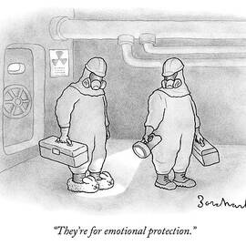 Two Men Are In Hazmat Suits And One Is Wearing by David Borchart