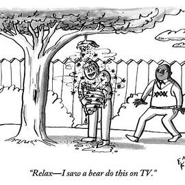 Two Men Are Seen In A Backyard by Farley Katz