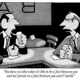 Two Men Are Seen Speaking At A Bar by William Haefeli