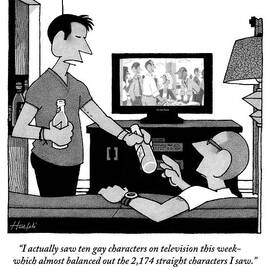 Two Men Are Seen Talking In A Living Room by William Haefeli