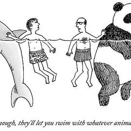 Two Men Swim In The Ocean.  One Man Swims by Joe Dator