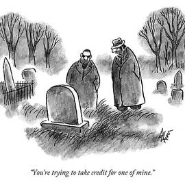 Two Mobsters / Gangsters Stand By A Grave by Frank Cotham