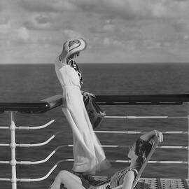 Two Models On The Deck Of A Cruise Ship by Edward Steichen