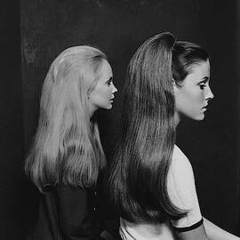 Two Models Wearing Hairpieces by Ted Hardin