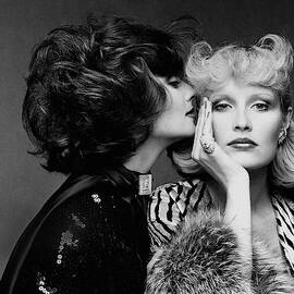 Two Models Wearing Wigs By Edith Imre by Francesco Scavullo