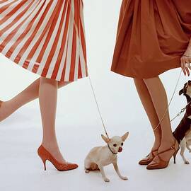 Two Models With Dogs by William Bell