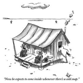 Two People Are Seen Sitting On A Porch Of A Small by Frank Cotham