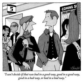 Two People Are Seen Walking Out Of A Theater by William Haefeli