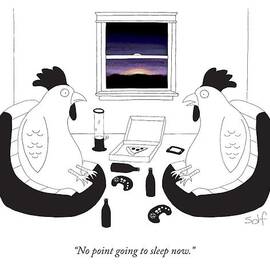 Two Roosters Seeing A Sunrise Out Their Window by Seth Fleishman