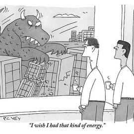 Two Tired Businessmen Look Out The Window by Peter C. Vey