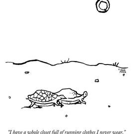 Two Turtles Crawling Across A Barren Landscape by Liana Finck