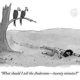 Two Vultures Watch A Man Crawl by Jason Patterson