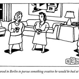 Two Women Chat At A Cocktail Party by Bruce Eric Kaplan