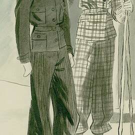 Two Women In Ski Outfits by R S Grafstrom