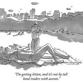 Two Women Sun Bathe In Central Park by Michael Crawford