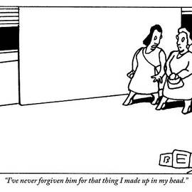 Two Women Walk by Bruce Eric Kaplan