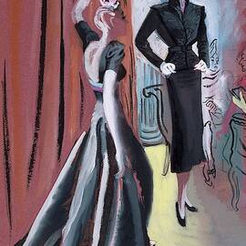 Two Women Wearing Designer Dresses by R.S. Grafstrom