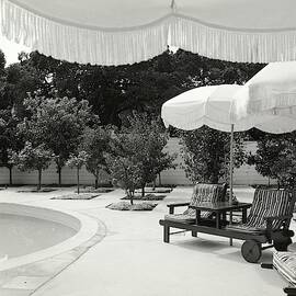 Umbrellas Poolside by Fred Lyon