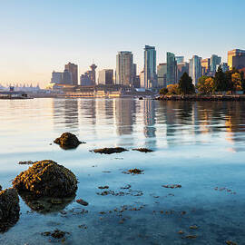 Vancouver Skyline At Stanley Park by Wan Ru Chen