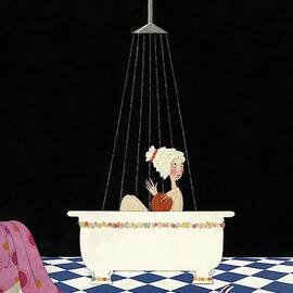 Vanity Fair Cover Featuring A Woman In A Bathtub by A. H. Fish
