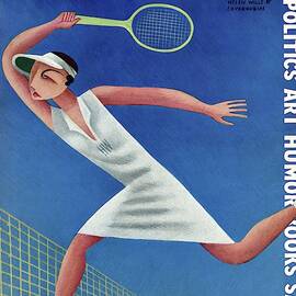 Vanity Fair Cover Featuring Helen Wills Playing by Miguel Covarrubias