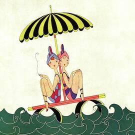 Vanity Fair Cover Featuring Two Bathing Beauties by A H Fish