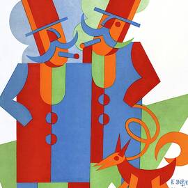 Vanity Fair Cover Featuring Two Wealthy Men by Fortunato Depero