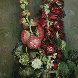 Vase Of Hollyhocks by Vincent van Gogh