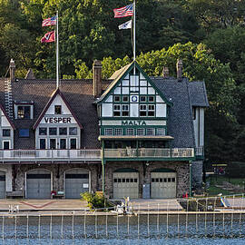 Vesper and Malta Boat Clubs Boathouse Row by Susan Candelario