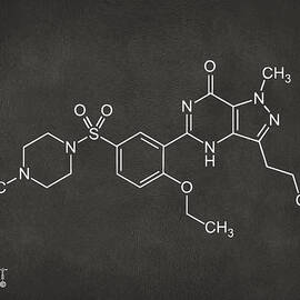 Viagra Molecular Structure Gray by Nikki Marie Smith