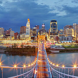 View From Atop John A. Roebling Bridge by Adam Jones