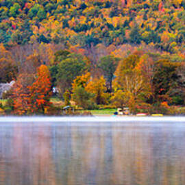 Village On Crystal Lake Autumn  by Jeff Sinon
