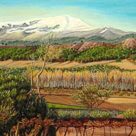 Vineyard Valley In The Sierra Nevada Surroundings by Angeles M Pomata