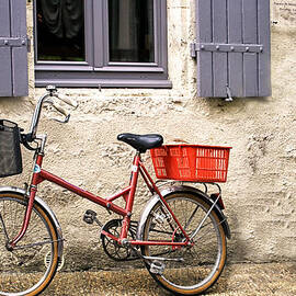 Vintage Bike Outside a Shuttered Window by Georgia Clare