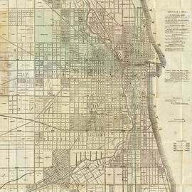 Vintage Map of Chicago - 1857 by Georgia Clare