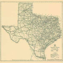 Vintage map of Texas - 1933 by Georgia Clare