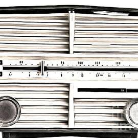 Vintage Radio Black White by Edward Fielding