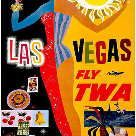 Vintage Travel Poster - Las Vegas by Georgia Clare