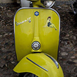Vintage Yellow Vespa by Georgia Clare
