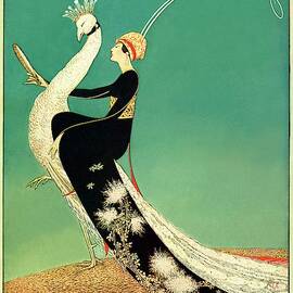 Vogue Cover Featuring A Woman Sitting On A Giant by George Wolfe Plank
