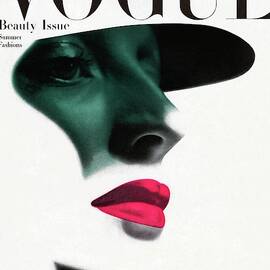 Vogue Cover Featuring A Woman's Face by Erwin Blumenfeld