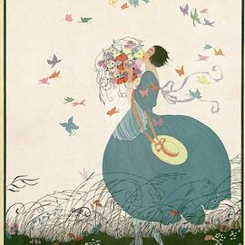 Vogue Cover Featuring Carrying A Bouquet by Helen Dryden