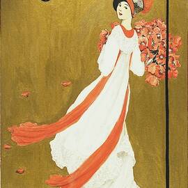 Vogue Cover Illustration Of A Woman Carrying by George Wolfe Plank