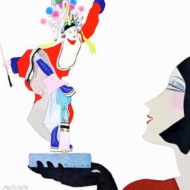 Vogue Cover Illustration Of A Woman Looking by Pierre Mourgue