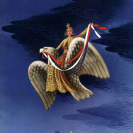 Vogue Cover of Woman Riding An American Eagle by Victor Bobritsky