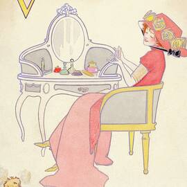 Vogue Cover Illustration Of A Woman Sitting by Davis