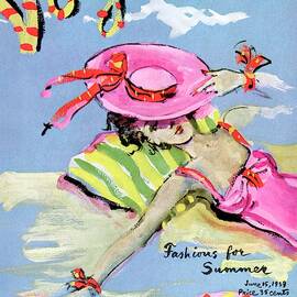 Vogue Cover Illustration Of A Woman With Her Face by Christian Berard