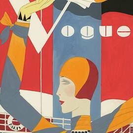 Vogue Cover Illustration Of Woman Waving by Eduardo Garcia Benito