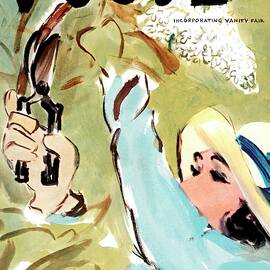 Vogue Magazine Cover Featuring A Woman Cutting by Carl Oscar August Erickson