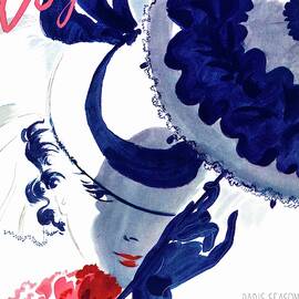 Vogue Magazine Cover Featuring A Woman Holding by Jean Pages